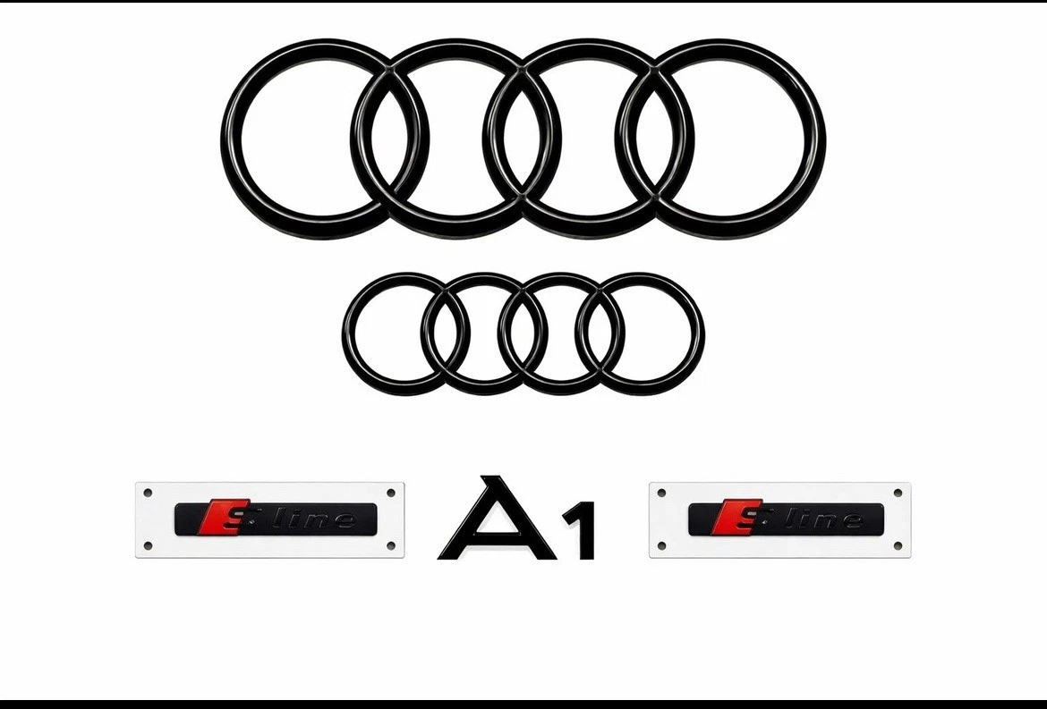 Audi Sport Racing Emblem Decal – White Vinyl Door Handle Sticker (Graphic Theme)