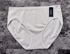 NWT GAP BODY L GRAY RIBBED STRIPE LOGO HARDWARE STRETCH SEAMLESS BRIEF PANTIES