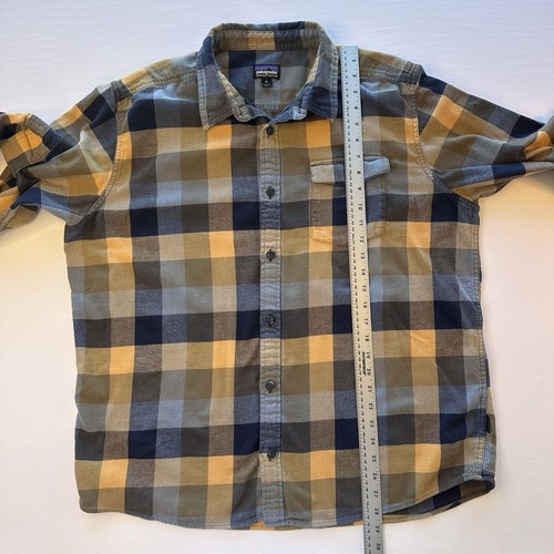 Patagonia Flanellhemd Herren XL gelb kariert Fjord 100% Bio Baumwolle mittelschwer - Bild 3 von 12