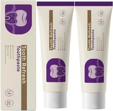 2Pcs Tooth Refresh Toothpaste, Fresh Breath Toothpaste, Natural Oral Care & Enam