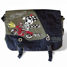 Ed Hardy by Christian Audigier Speedy Motorcycle Skeleton Messenger Laptop Bag