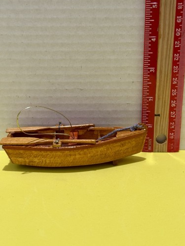 Adorno de vacaciones, adorno de canoa de madera con paleta - Imagen 4 de 9