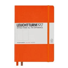 Leuchtturm1917 Medium A5 Dotted Hardcover Notebook (Orange) - 249 Numbered Pages