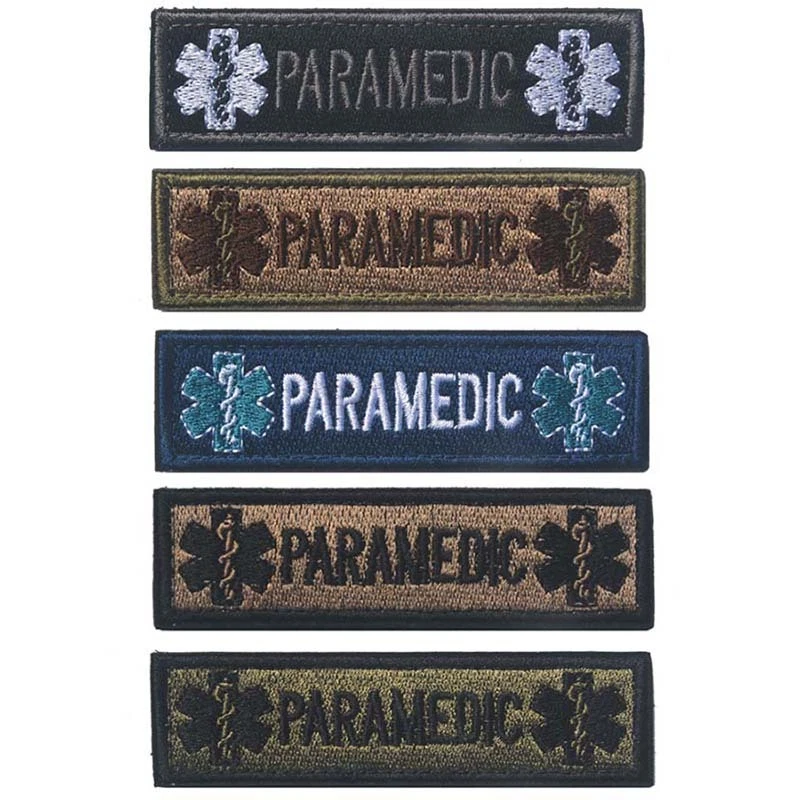 Embroidered Paramedic EMT Star of Life Hook Loop Patch Backing Fastener Badge - Image 2 of 3