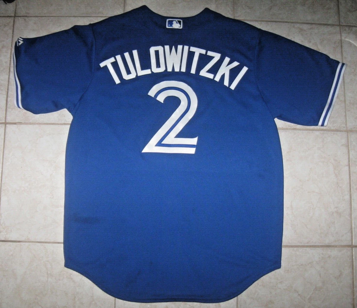 #2 Troy TULOWITZKI Toronto BLUE JAYS Off Lic. MAJESTIC Jersey, Size Men's L