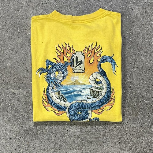 Vintage Billabong Size Large Graphic T Shirt Mt Fuji Japan Dragon Tribal Jnco