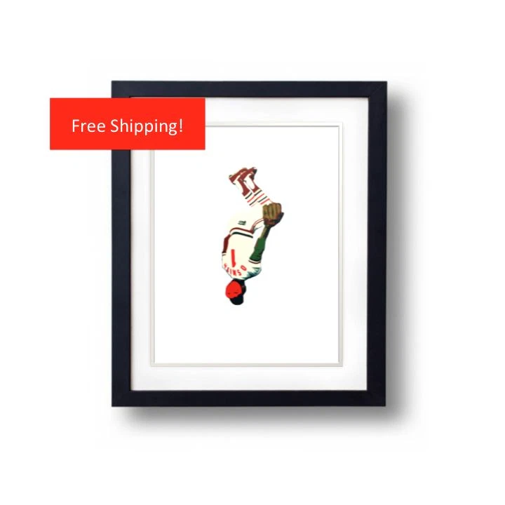 Framed St Louis Cardinals Ozzie Smith The Wizard Poster Flip Busch Stadium Gift - Image 2 of 3