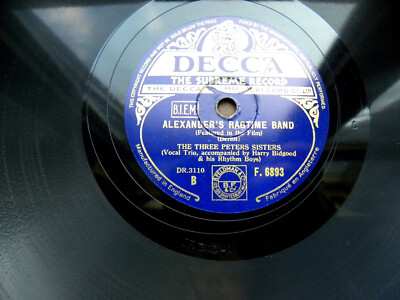 1000/ THREE PETERS SISTERS-rec. 1936-Alexander´s Ragtime Band-78rpm Schellack