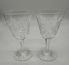2 Vintage Waterford Crystal Lismore Claret Wine Glasses Vertical Diamond Cuts
