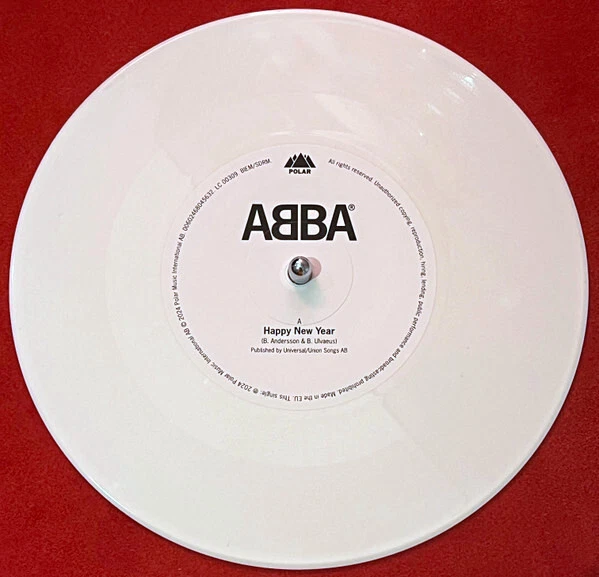 ABBA ~ HAPPY NEW YEAR 2025 ~ LIMITED EDITION WHITE COLOR VINYL 7" 45rpm NUMBERED - Image 2 of 4