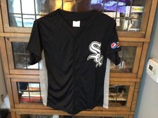 NIP Chicago White Sox SGA Black Gray Button Up Jersey Pepsi SZ Youth XL - Cool