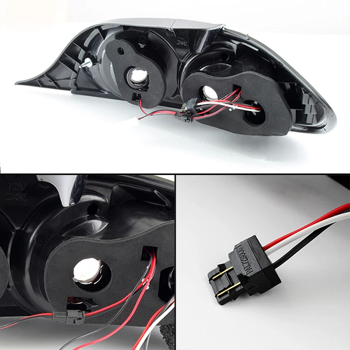 Luz trasera LED redonda doble luz de freno trasera Fit Black 04-08 Mazda RX8 RX-8 JDM Foto 3 de 4