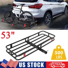 500 LBS Car Rear Hitch Mount Cargo Carrier Basket Luggage Rack Fits 2" Receiver