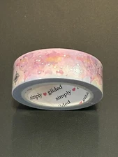 NEW Simply Gilded World Map 🌎 Pink Purple w/ Silver Washi Tape Roll 15 mm
