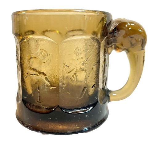 Vintage Imperial Glas Kinderreime Karneval Elefant Henkelbecher geräuchert 1976 4 Zoll - Bild 2 von 9