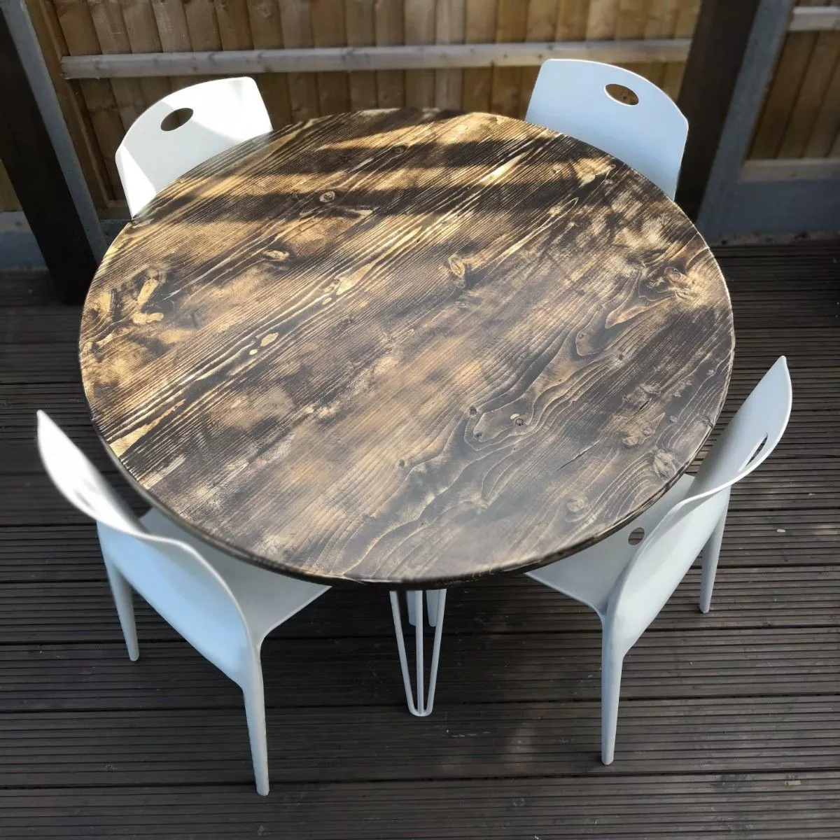 TIMZ Handmade Reclaimed Scaffold Board 5 Seat Circular Dining