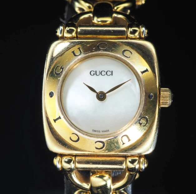 [Presque comme neuve] Montre GUCCI 6400L Quartz Coque Or Cadran Blanc Occasion Fonctionne JAPON