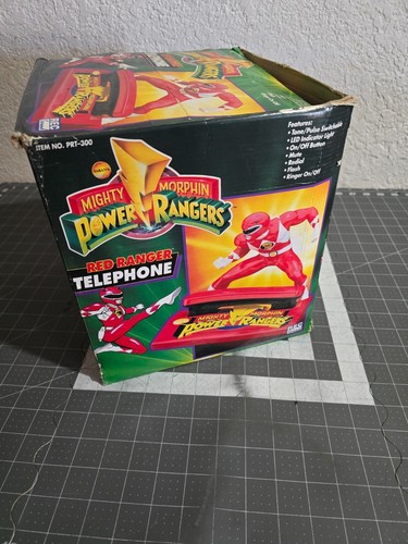Telefono vintage 1994 Mighty Morphin Power Red Ranger Sabans non testato con scatola - Foto 20 di 23