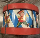 1950 Vintage Ohio Art Marching Band Tin Litho Drum 6" Tin Toy Kids Drum USA Made