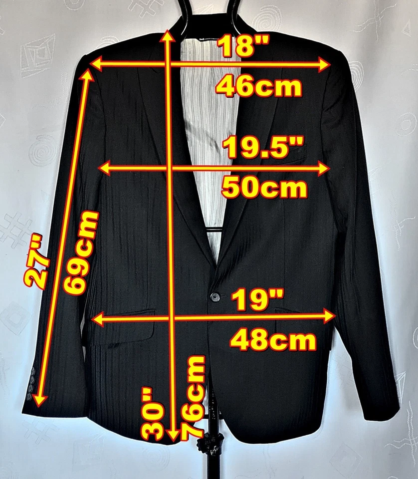 CHAQUETA ITALIA VINTAGE AUTÉNTICA DOLCE & GABBANA NEGRA LANA BLAZER HOMBRE-US42/EU52 Foto 2 de 4