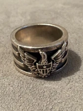 King Baby Studio Flag Ring w/ **RARE** Eagle Seal Design – Sterling Silver 925 