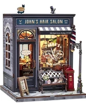 CUTEBEE Book Nook Kit - DIY Miniature House Dollhouse Kit for Adults, Hair Salon