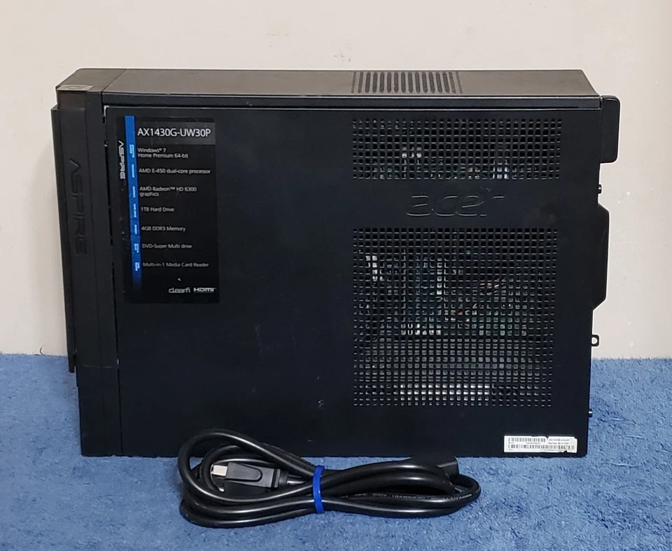 Acer Aspire AX1430G-UW30P SFF Desktop PC -  AMD E-450 - 4GB RAM (No HDD, No OS) - Image 3 of 4