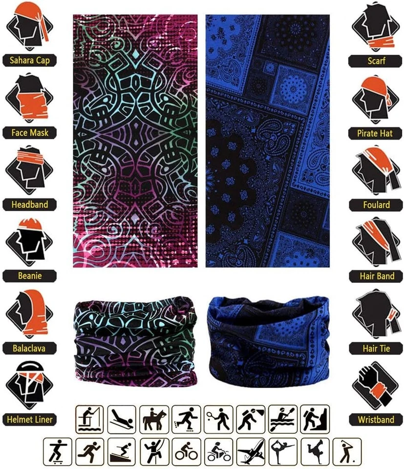 Diadema Cuello Polaina Cabeza Envoltura Prendas para la cabeza Cara Talla Única, Serie Bohemia 6 piezas Foto 3 de 4