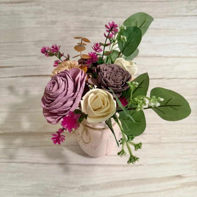 Arreglo Floral Madera Sola en Tarro Albañil 16oz, Regalo Personalizado Decoración Hogar Foto 4 de 4