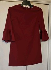 Alice + Olivia By Stacey Bendet Mini Dress L/S Sz 6 Bordeaux $295