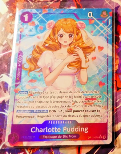 One Piece Card Game Holo Card Charlotte Pudding OP11-070 Alt SR FR Mint