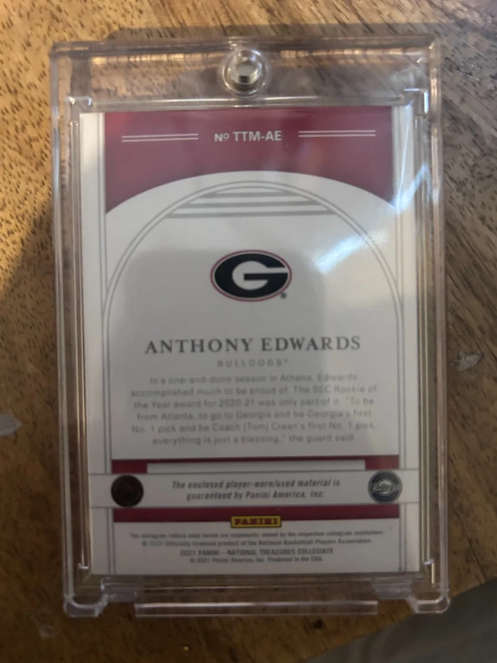2021 Panini National Treasures Anthony Edwards #TTM-AE Timeless Treasures 1/10 - Image 2 of 3