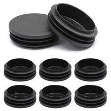 8 Pcs 2" Round Plastic Plugs, Tubing End Cap Black 2 Inch