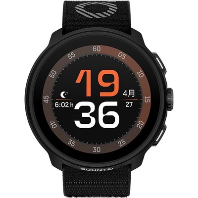 SUUNTO RUN ALL BLACK 46mm Textilarmband AMOLED GPS Smartwatch SS051109000