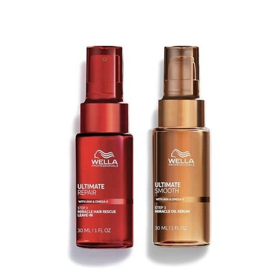 Wella Professionals Ultimate Miracle Duo Repair Rescue + Smooth Oil Serum 1oz x2