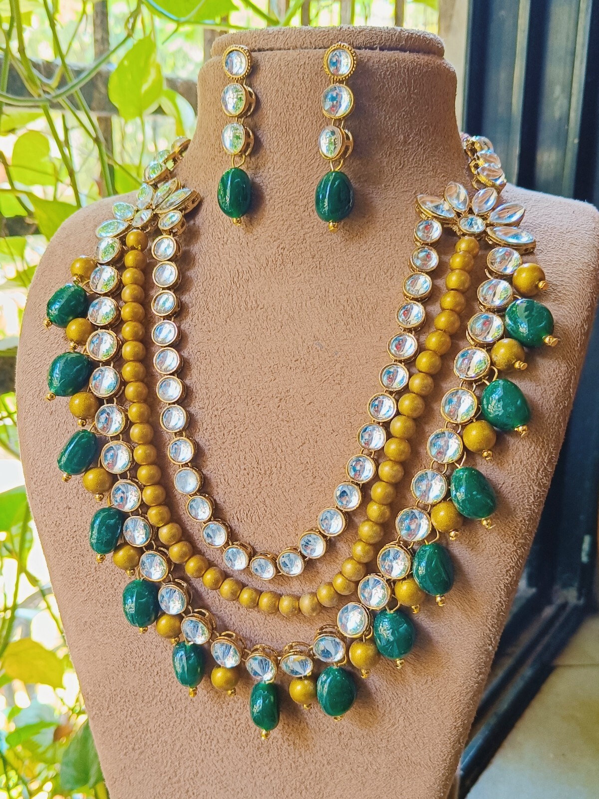 Aheli Faux Kundan Pearl Necklace Set - Indian Bridal Jewelry With Maang Tikka & Earrings, Traditional Ethnic Gift For Women