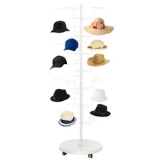 7Tier Metal Rotating Hat Display Rack Free Standing Floor 35 Caps Headwear Stand
