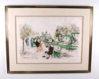 French "Left Bank" Limited Edition Lithograph 201 /395 Signed Urbain Huchet