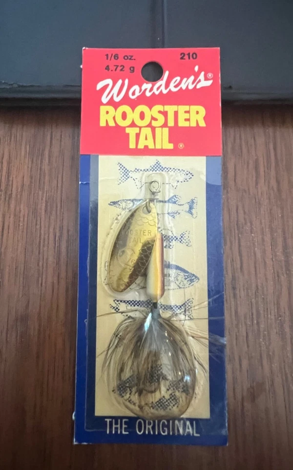 Cola de gallo Worden's vintage 210 1/6 oz BRTR hoja de oro nuevo embalaje original Foto 3 de 4