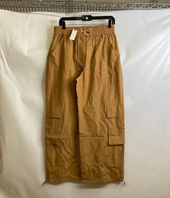 #ad PILCRO BY ANTHROPOLOGIE Pull On Cargo Pants Women#x27;s Size M Bronze $28.98