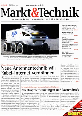 Markt &Technik 12/2019: Machine Learning für Embedded-Systeme, ...