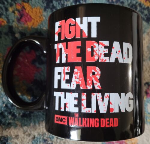 AMC The Walking Dead Just Funky Coffee Mug 2013 Black Fight the Dead 16 Oz - Picture 1 of 6