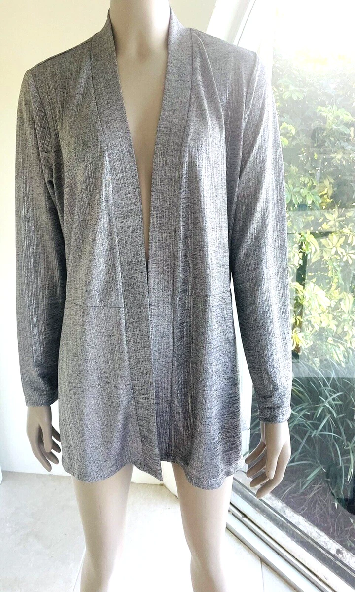 Susan Graver Metallic Silver Duster Coat Size Small NWT SALE eBay