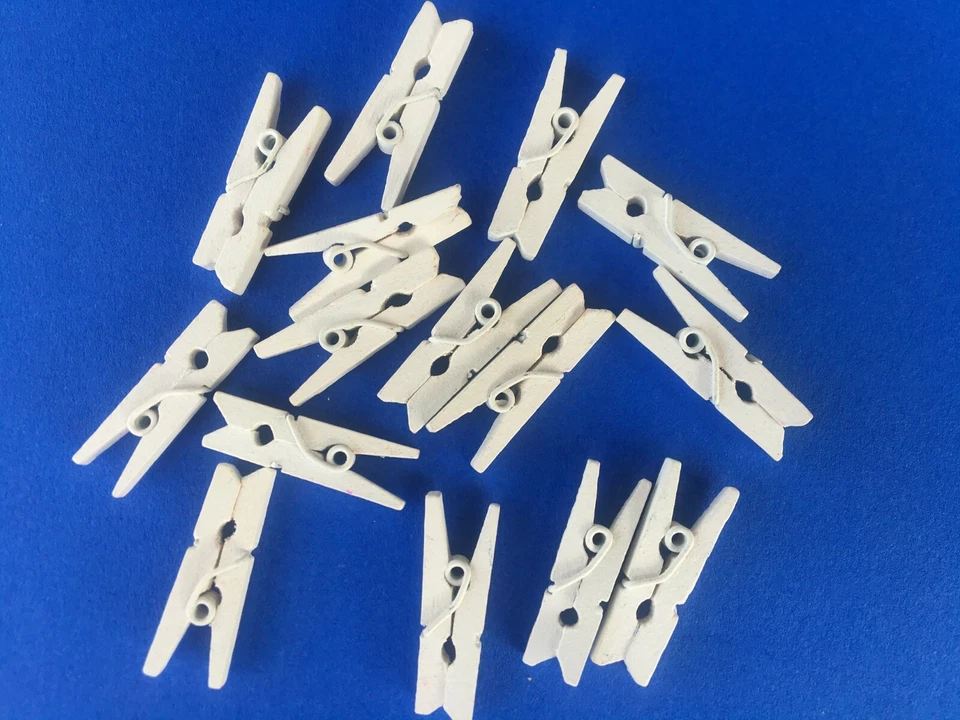 Mini Holzklammern Bunt - kleine natürliche Holz Wäscheklammern - Deko Basteln - Bild 3 von 4