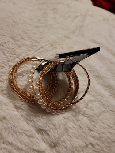 Bebe Earring Hoop Set New, 2" each. - Picture 2 of 7