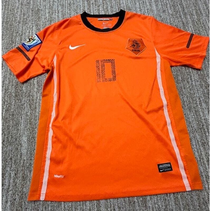 2010 スナイデル SNEIJDER オランダ代表 ユニフォーム ゲームシャツ 2010-11 Netherlands Home Shirt Sneijder #10 - 7/10 - (M)