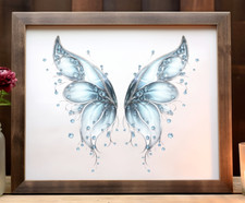 Blue Butterfly Wall Art Print, Light Blue Butterfly Print Wall Art Decor 88