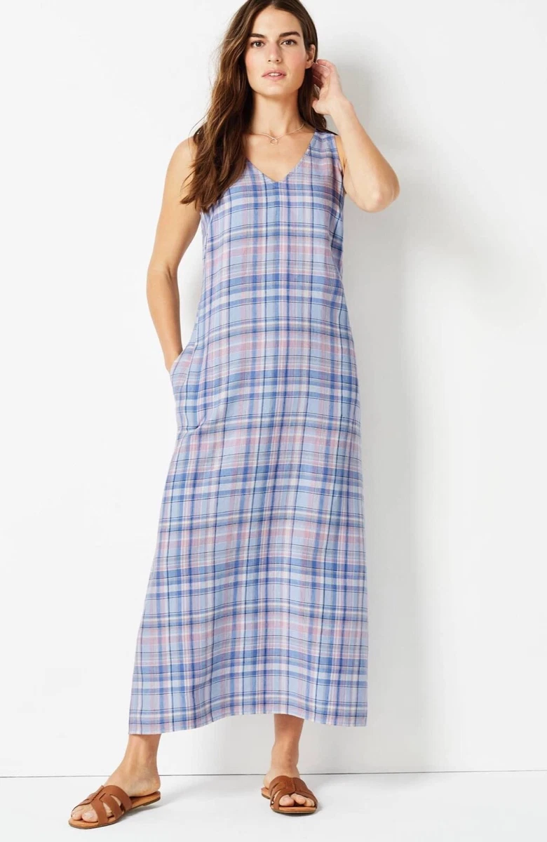 J. Jill ~ 2X ~ NEW Very Cute Linen Maxi Dress ~ Rain Drop Multi ~ NWT(2J7)