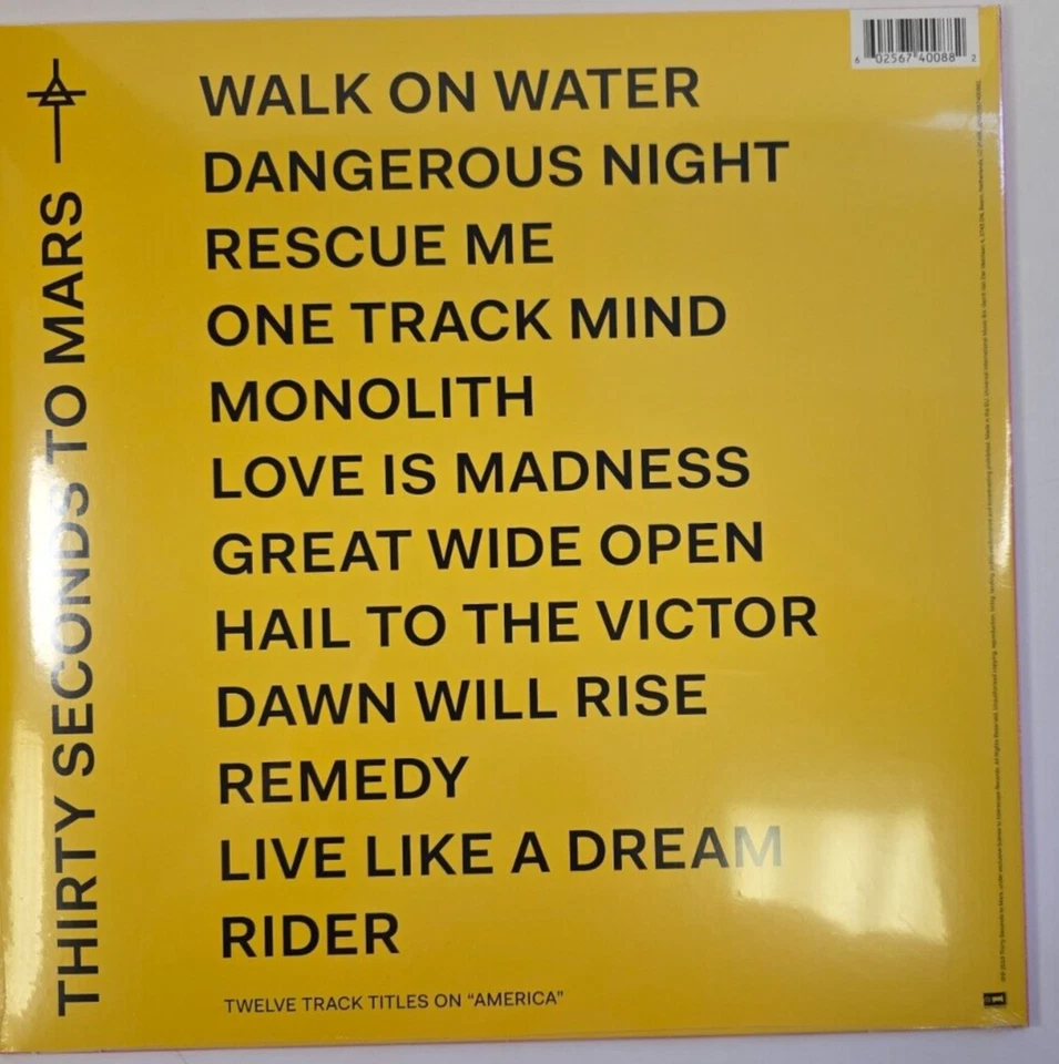 Thirty Seconds To Mars - America LP Album vinyl record limited white 2018 - Image 2 of 4