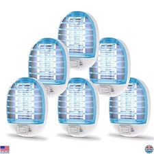 Indoor Bug Zapper - 6 Pack Electronic Fly & Mosquito Killer with Blue Light